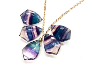 Rainbow Fluorite Pendant Necklace  Pendant - Chakra Crystal Necklace