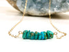 Genuine Raw Turquoise Bar Necklace-- Sagittarius & December Birthstone
