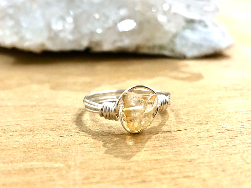 Raw Citrine Ring