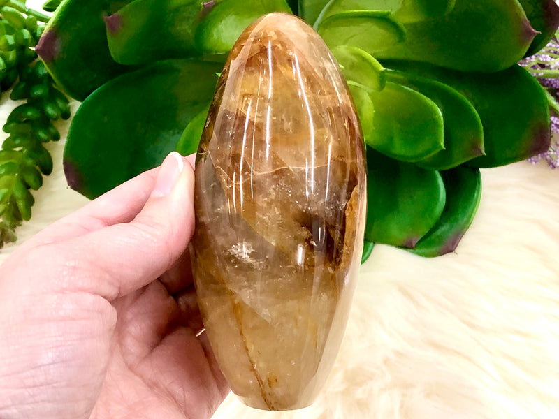 Golden Healer Freeform 107mm QP- Hematoid Quartz - Solar Plexus Chakra Stone