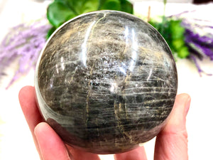 Black Moonstone 78mm Sphere (BI)
