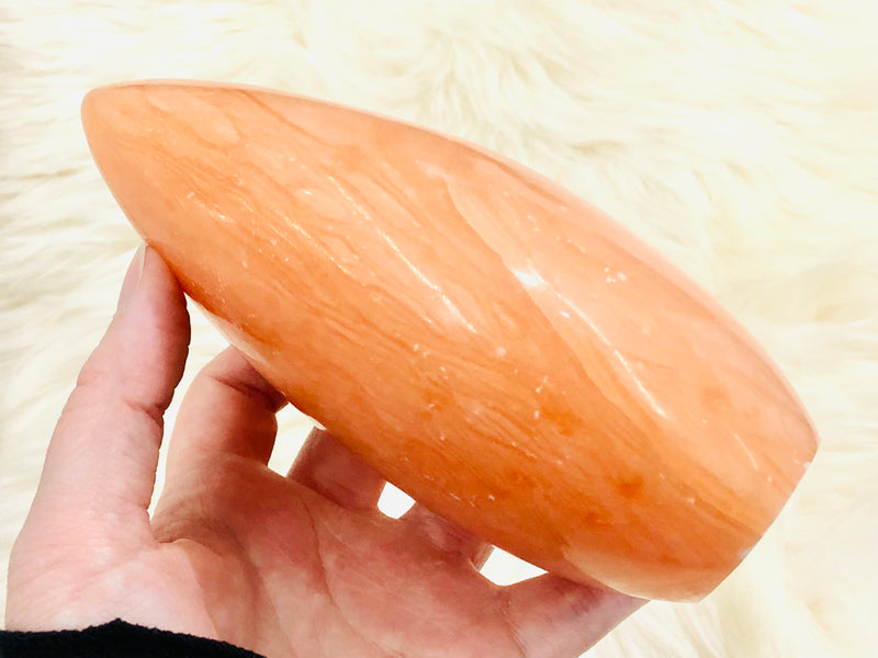 Large Orange Calcite Stone Freeform 140mm FW