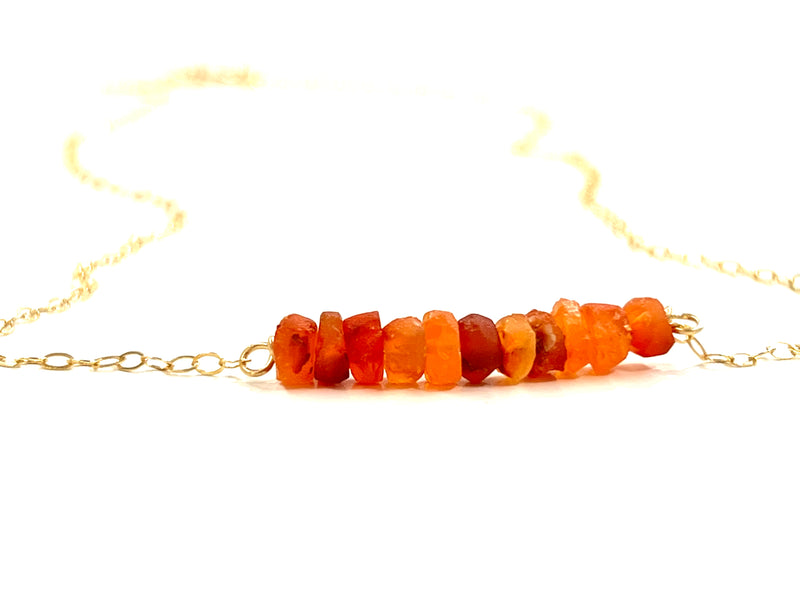 Raw Carnelian Bar Necklace