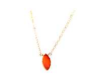 Gold Electroplated Carnelian Marquise Necklace - Sacral Chakra