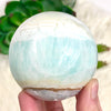 Blue Aragonite Caribbean Calcite Sphere 68mm DW