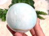 Blue Aragonite Caribbean Calcite Crystal Sphere 65mm ES