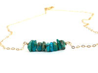 Genuine Raw Turquoise Bar Necklace-- Sagittarius & December Birthstone