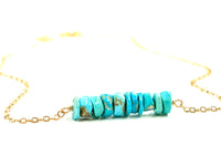 Raw Turquoise Bar Necklace - December Birthstone - Sagittarius Necklace