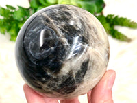 Black Moonstone Crystal Sphere 75mm EJ