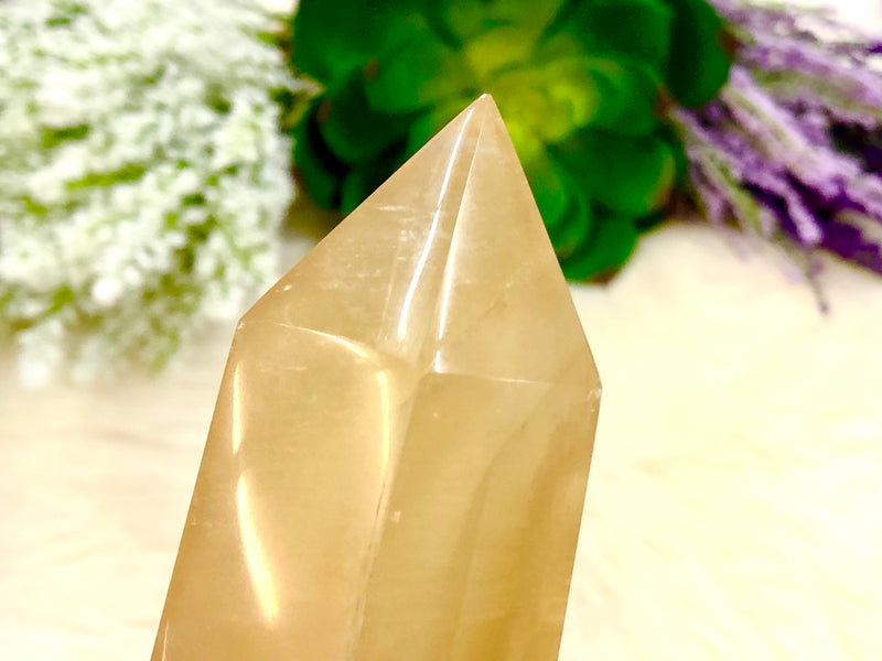 Honey Calcite Tower 53mm XH - Solar Plexus Chakra Stone