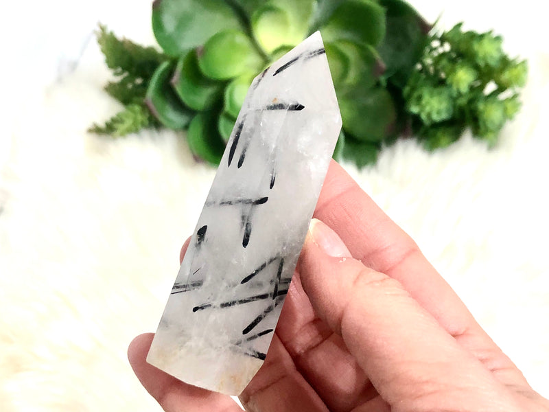 Tourmalinated Quartz Crystal Point 86mm (CH)