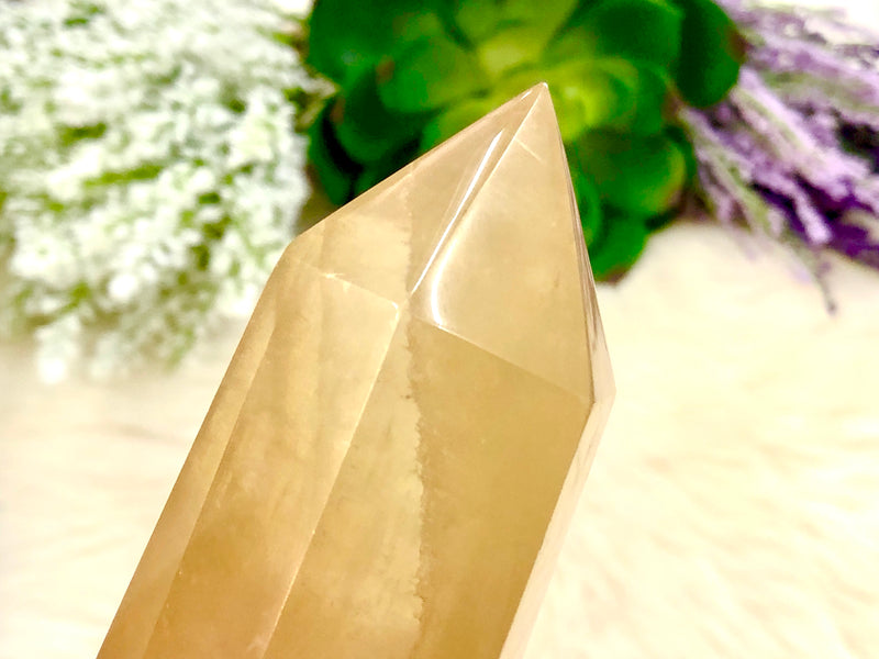 Honey Calcite Tower 53mm XH - Solar Plexus Chakra Stone