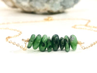 Ruby Zoisite Bar Necklace