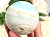 Blue Aragonite Caribbean Calcite Sphere 60mm EO