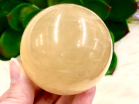 Honey Calcite Sphere 60mm QQ - Solar Plexus Chakra Stone