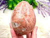 Large Peach Orange Moonstone Egg 100mm (BW)