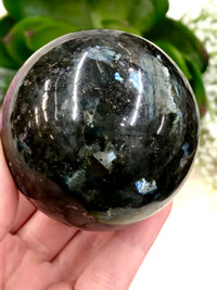 Nuummite 63mm Sphere WI - Third Eye Chakra Stone