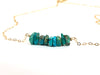 Genuine Raw Turquoise Bar Necklace-- Sagittarius & December Birthstone