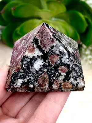 Garnet in Matrix Pyramid 50mm WK - Root Chakra Stone - January Birthstone