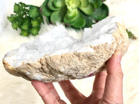 Snow Quartz White Sugar Geode Raw 155mm ER