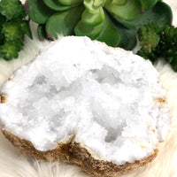 Snow Quartz White Sugar Geode Raw 155mm ER