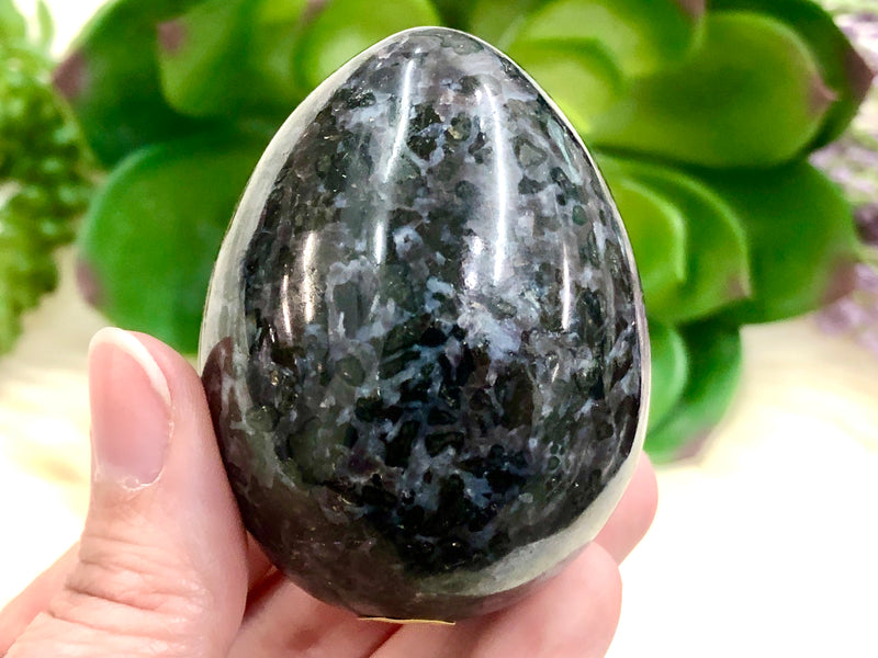 Indigo Gabbro Mystic Merlinite Crystal Egg 60mm QN