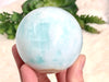 Blue Aragonite Caribbean Calcite Crystal Sphere 65mm ES