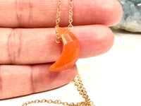 Dainty Carnelian Moon Necklace - Sacral Chakra Healing Necklace