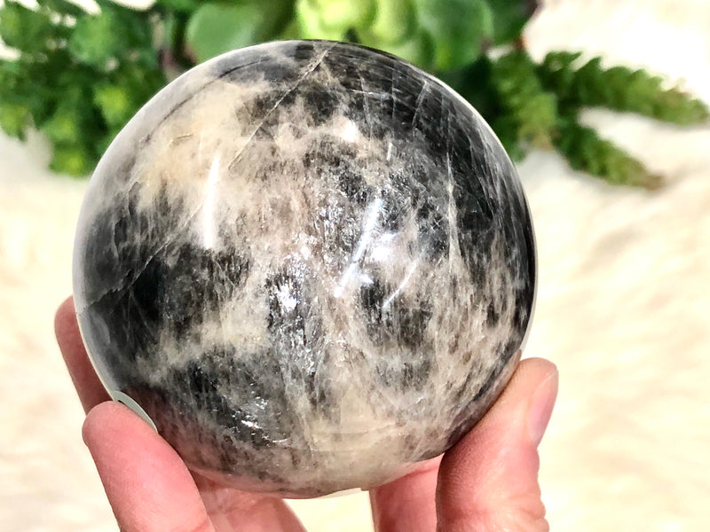 Black Moonstone Crystal Sphere 75mm EJ