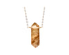 Hematoid Golden Healer Yellow Crystal Quartz Double Terminated Point Necklace