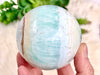 Blue Aragonite Caribbean Calcite Sphere 68mm DW