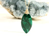 Handcrafted Large Malachite 14K Goldfill Pendant Necklace