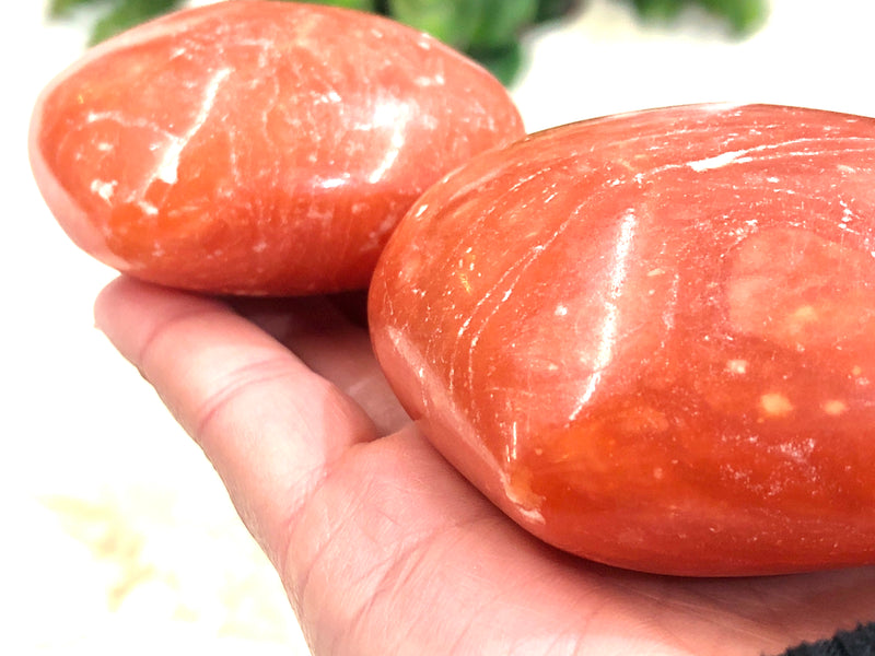 Orange Calcite Stone Heart