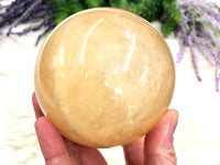 Yellow Honey Calcite Sphere 82mm (BP)