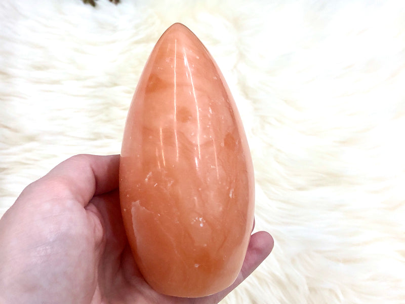 Orange Calcite Stone Freeform 107mm FK