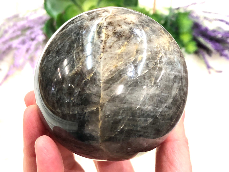 Black Moonstone 78mm Sphere (BI)